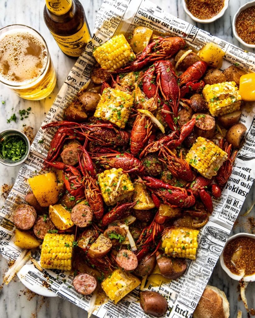 Stovetop Crawfish Boil with Garlic Butter Sauce Recipe