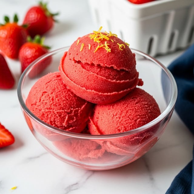 Lemon Strawberry Sorbet Recipe