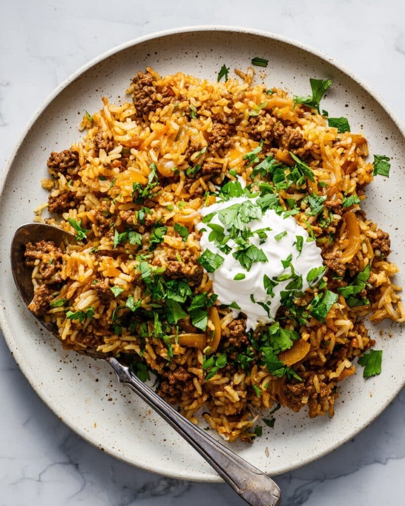 Ground Beef Biryani with Cumin Raita Recipe