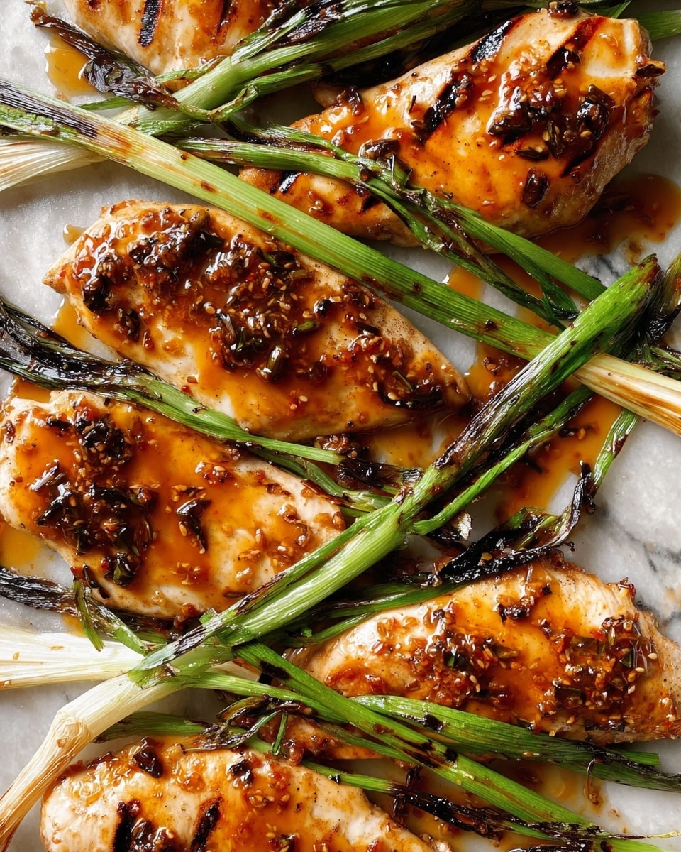A bowl with a blue patterned inside holds a dish made of four layers: the bottom layer is white sticky rice with a soft, fluffy texture; on top, there is grilled chicken with a shiny, caramel-colored glaze and some thin green onion strips scattered on it; next to the chicken are thin slices of light green cucumber arranged neatly; a woman's hand holds a silver spoon pouring a little amber sauce over the chicken, making it look moist and tasty. The scene is set on a white marbled surface. Photo taken with an iphone --ar 4:5 --v 7