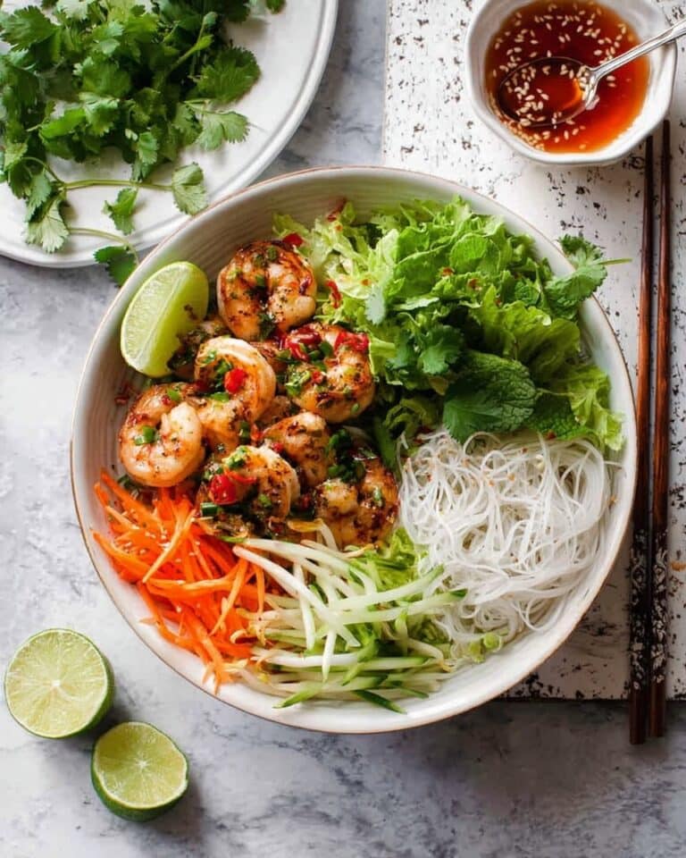 Vietnamese Garlic Shrimp (Prawn) Noodle Salad Recipe