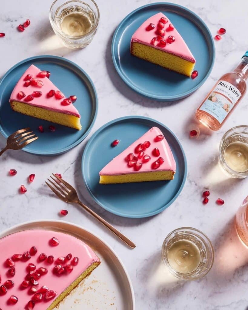 Pistachio Cake with Pomegranate Glaze Recipe