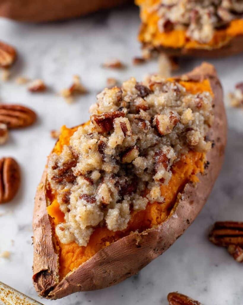 Pecan Pie Double Baked Sweet Potatoes Recipe