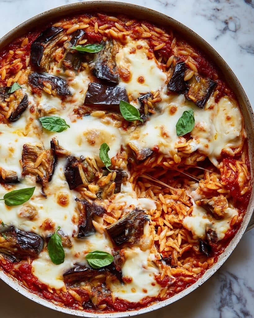 One-Pan Eggplant Parm Orzo Recipe