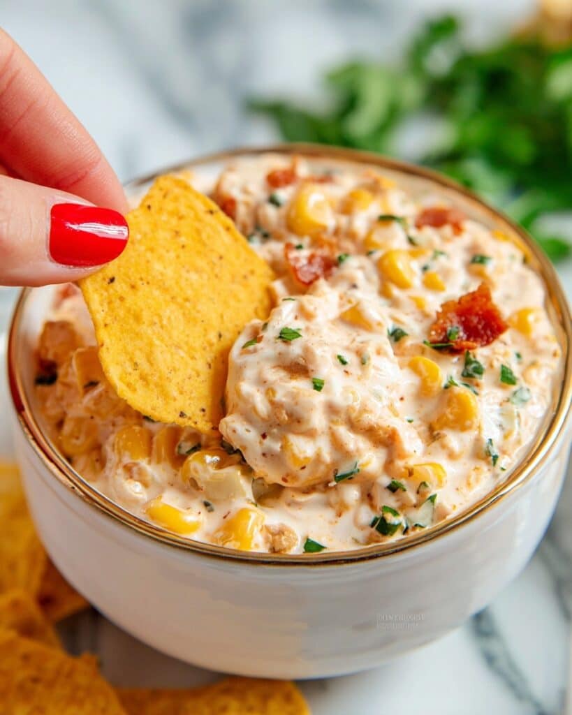 Creamy Corn Dip with Bacon and Fresh Herbs Recipe