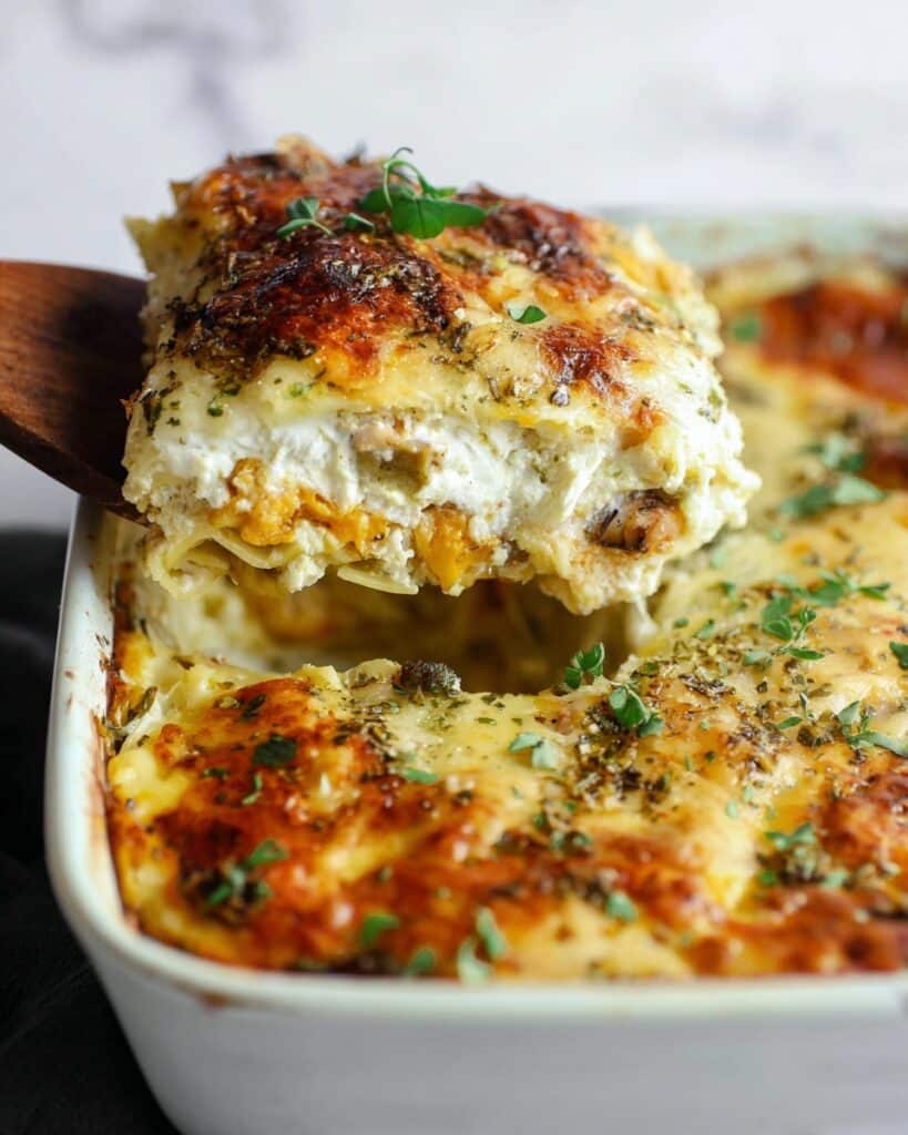 Butternut Squash, Mushroom & Spinach Lasagna Recipe