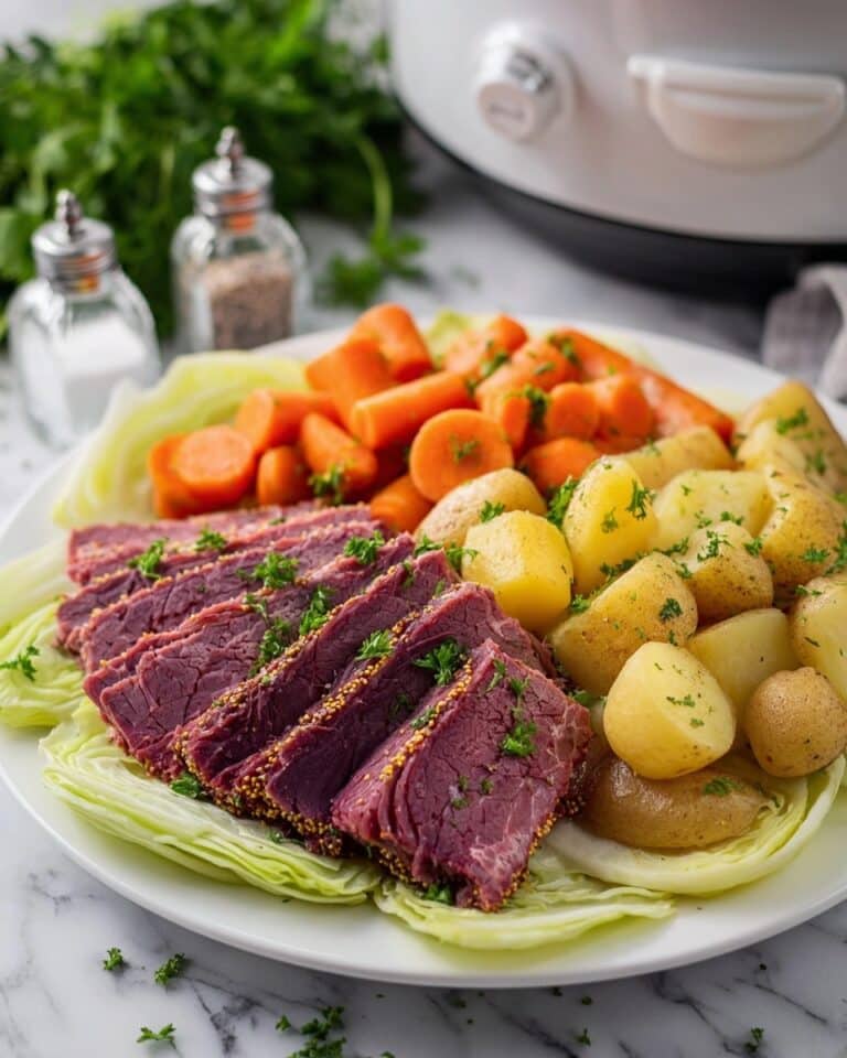 Slow Cooker Corned Beef & Cabbage Dinner Recipe