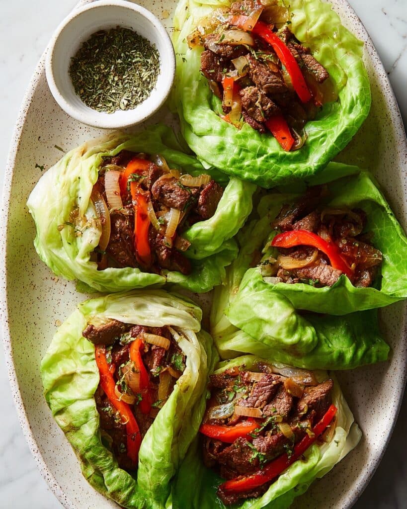 Philly Cheesesteak Cabbage Wraps Recipe