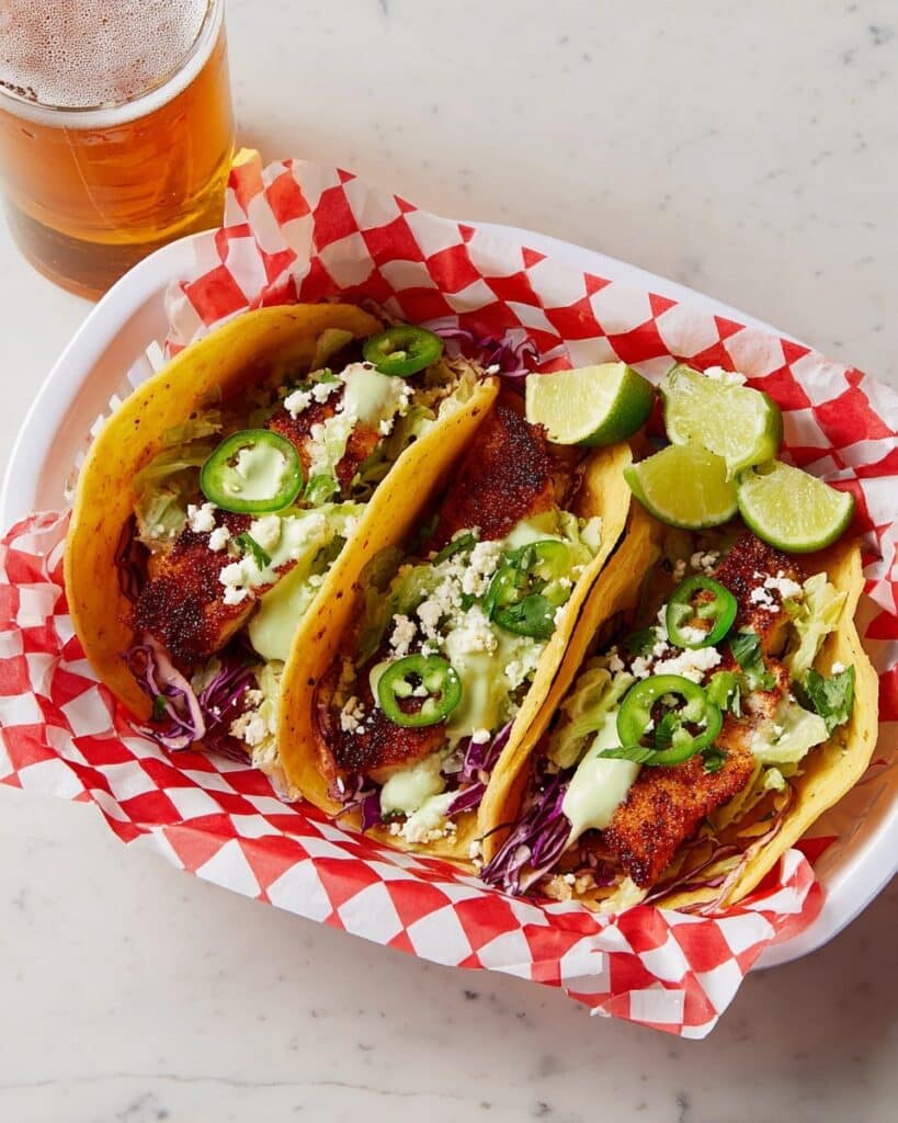 Air Fryer Fish Tacos with Avocado Salsa Recipe