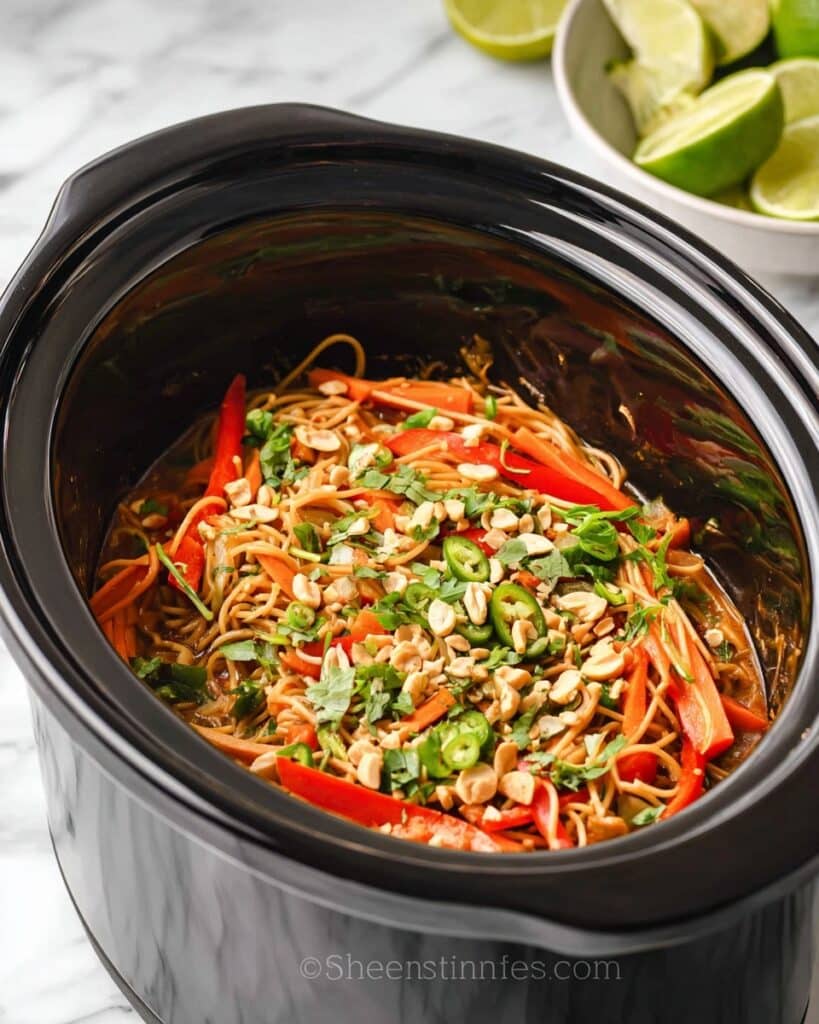Slow Cooker Chicken Peanut Noodles Recipe