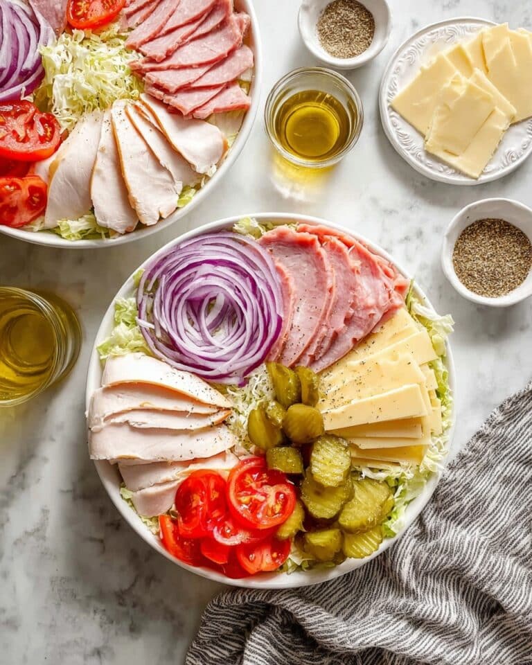 Sub in a Tub: A Fresh Ham, Turkey, and Veggie Salad Recipe