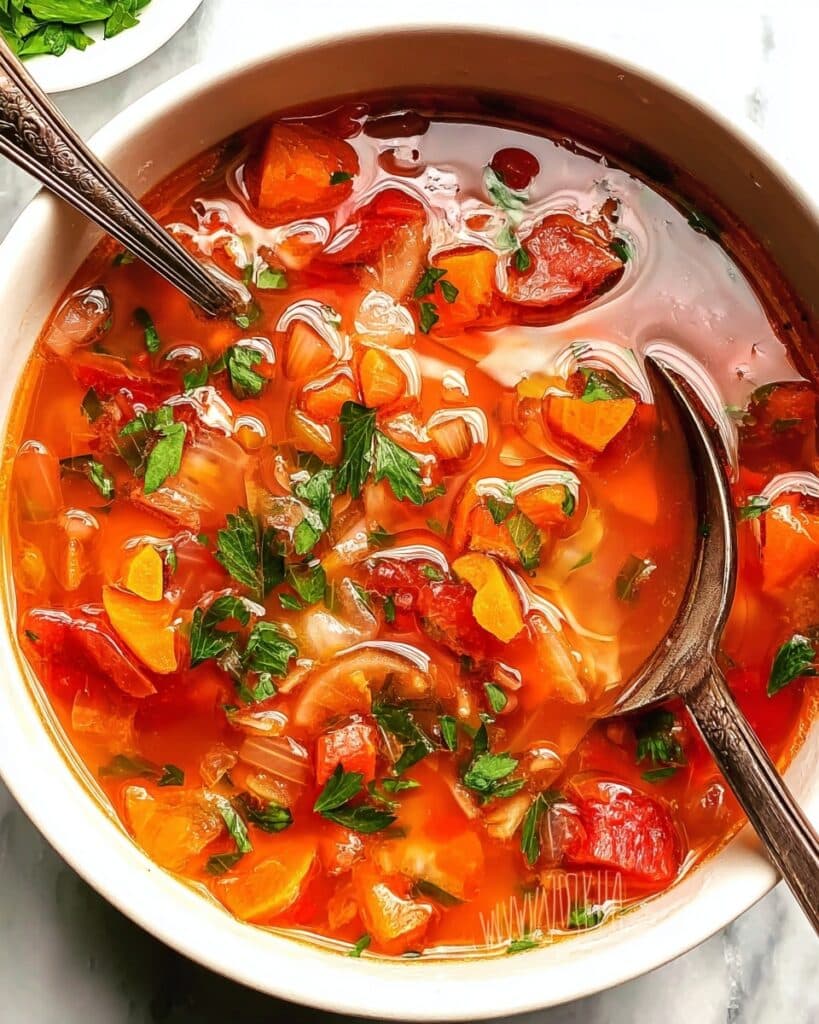 Hearty Cabbage Soup with Garlic, Ginger, and Fresh Vegetables Recipe