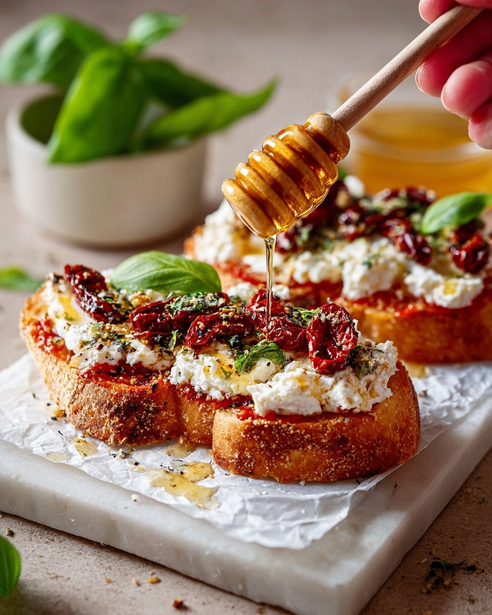 Viral Cottage Cheese Pizza Toast with Hot Honey Recipe