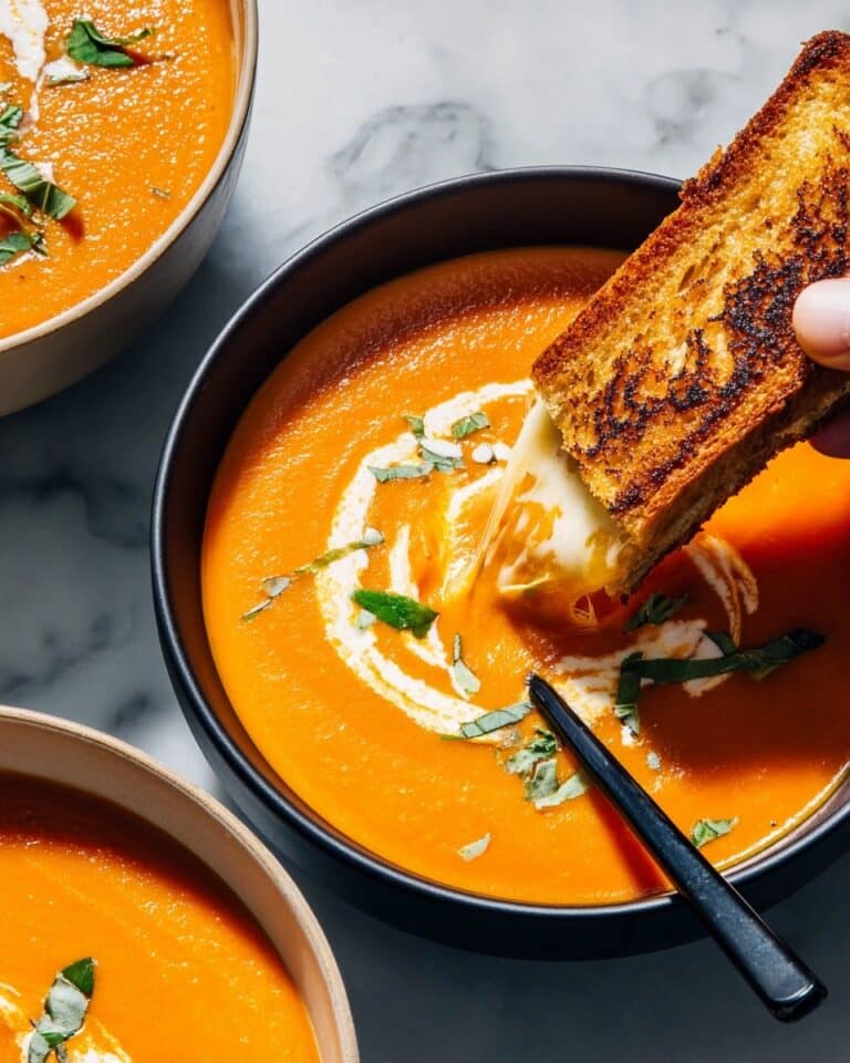 Pumpkin Tomato Soup With Grilled Swiss Cheese Sticks Recipe