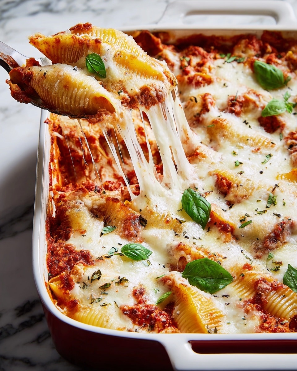 Cheesy Baked Stuffed Shells with Ricotta, Basil, and Marinara Recipe