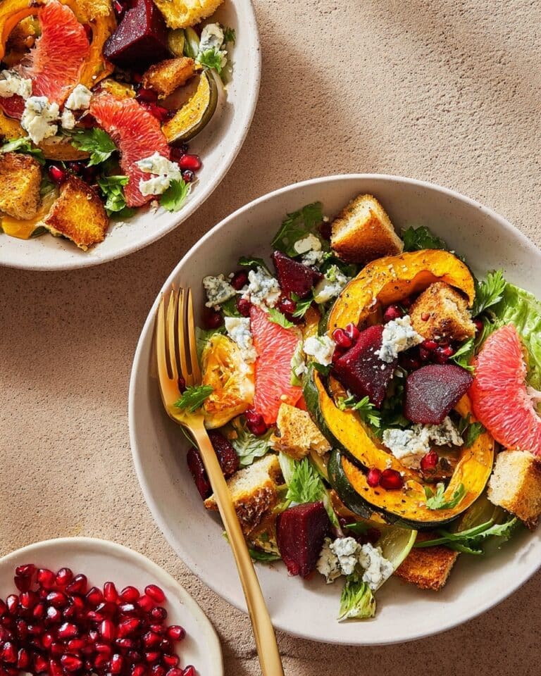 Winter Rainbow Panzanella Salad Recipe