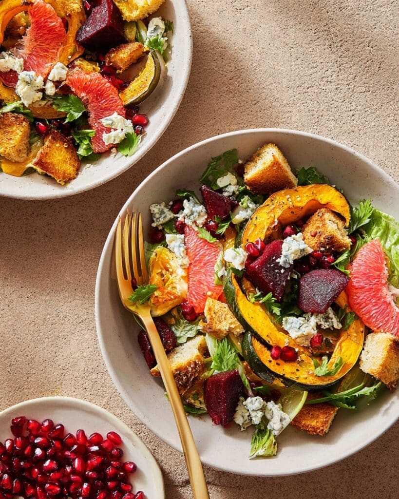 Winter Rainbow Panzanella Salad Recipe