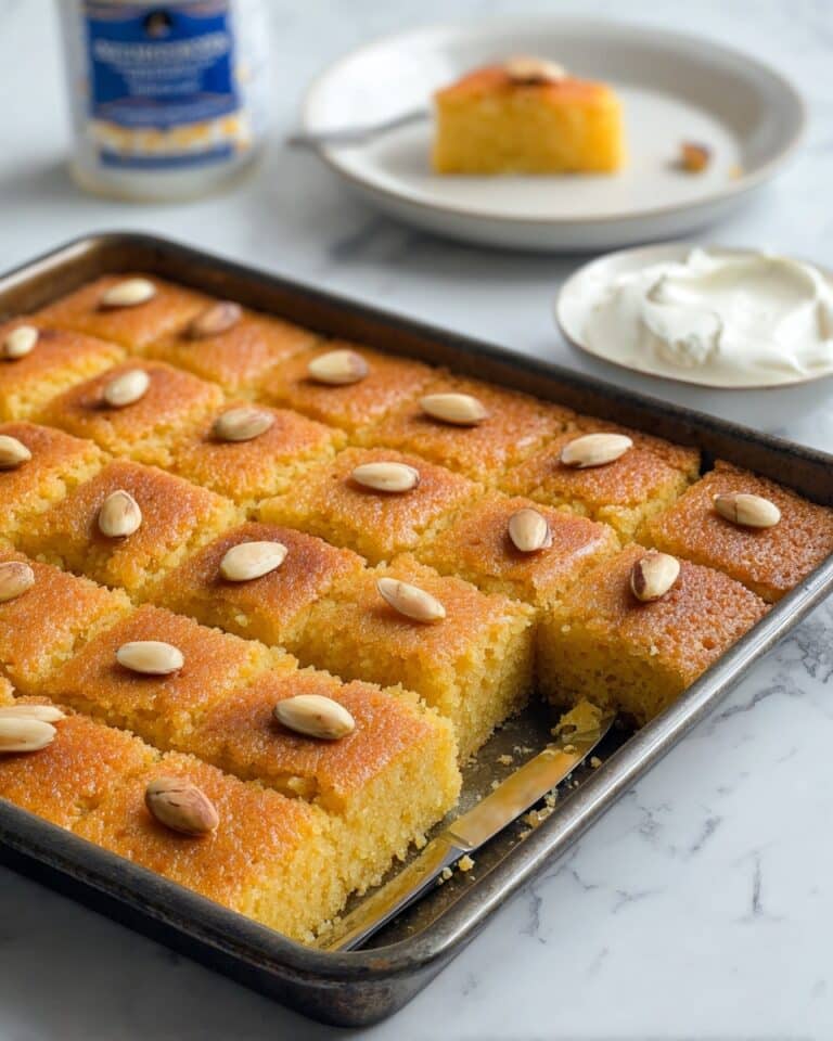 Namoura (Lebanese Semolina Cake with Orange Blossom Syrup) Recipe