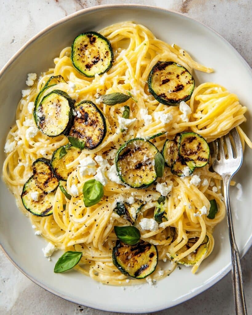 Grilled Zucchini Carbonara Recipe
