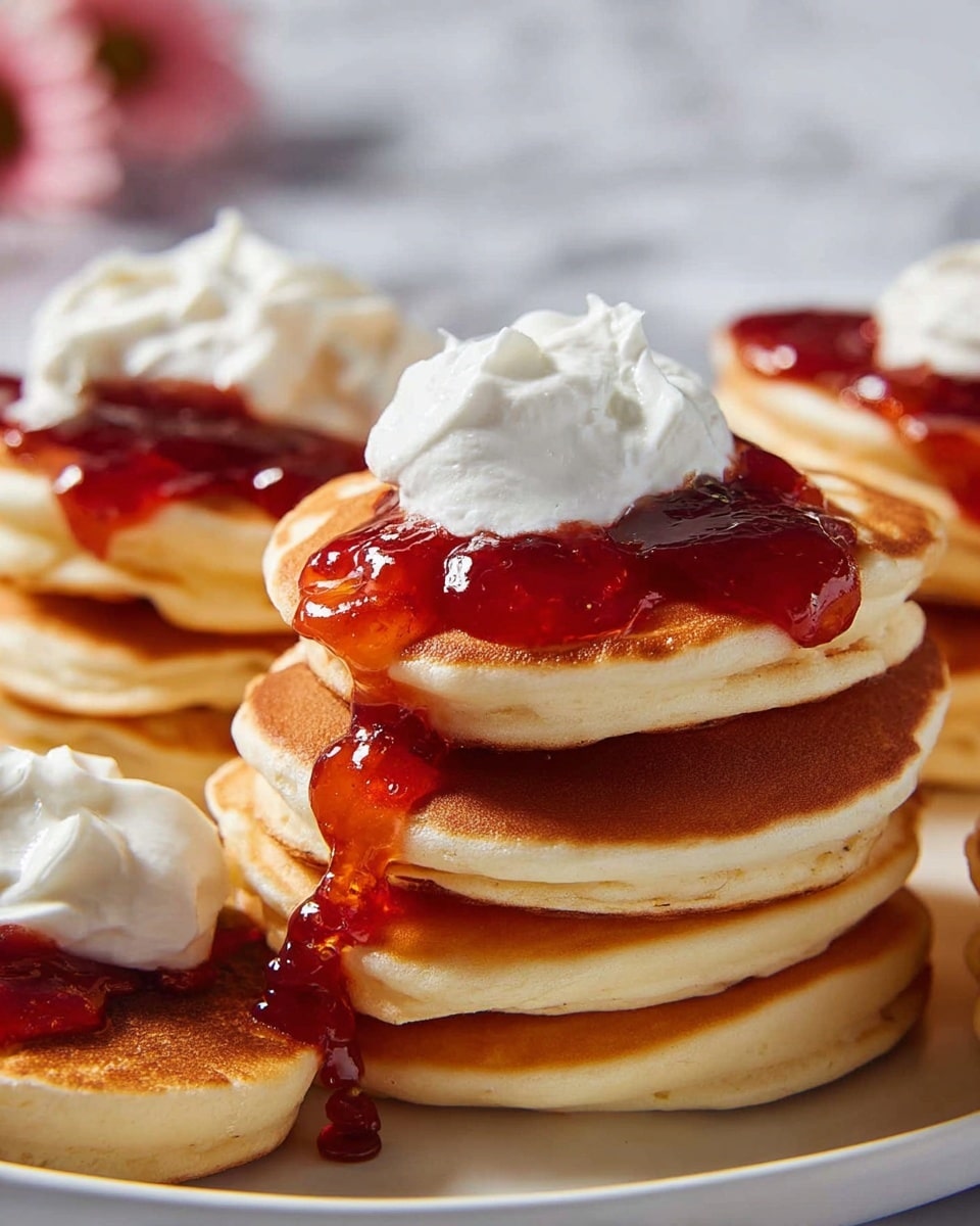Classic Pikelets with Strawberry Jam and Whipped Cream Recipe