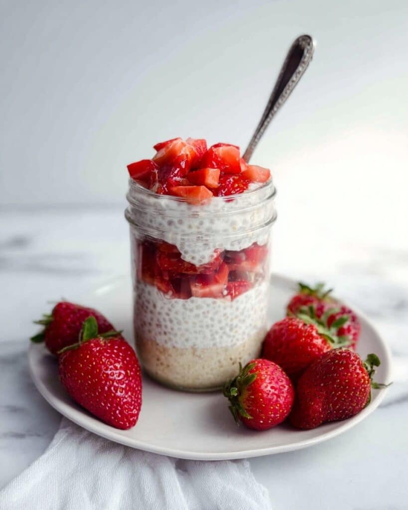 Strawberry Cheesecake Chia Pudding Recipe