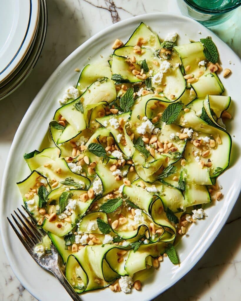 Zucchini Salad with Feta, Mint, and Pine Nuts Recipe