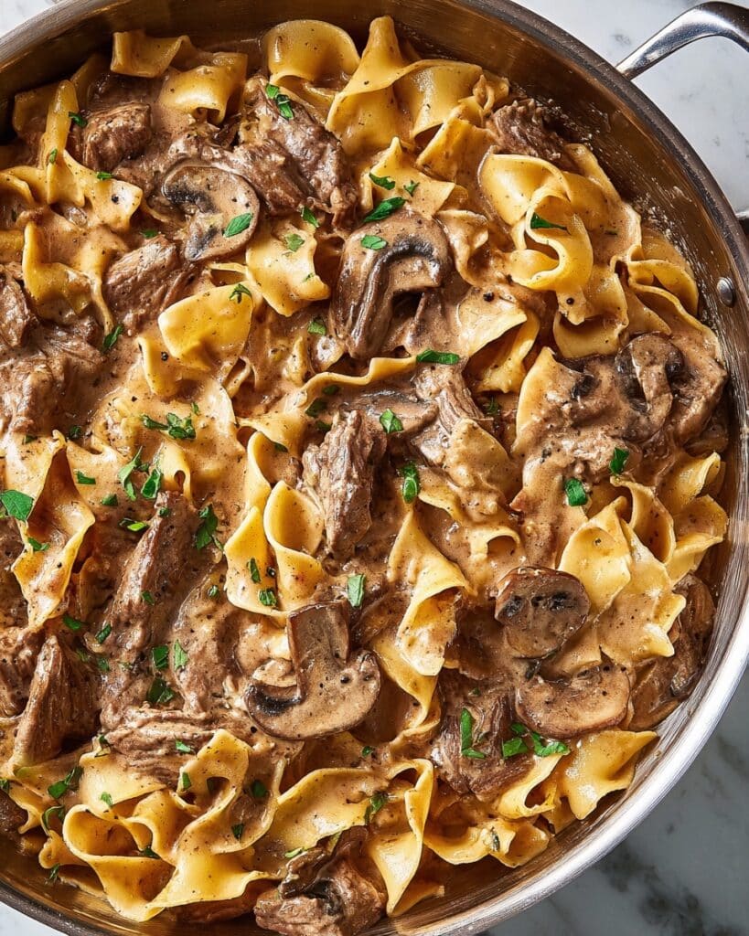 Classic Beef Stroganoff with Egg Noodles Recipe