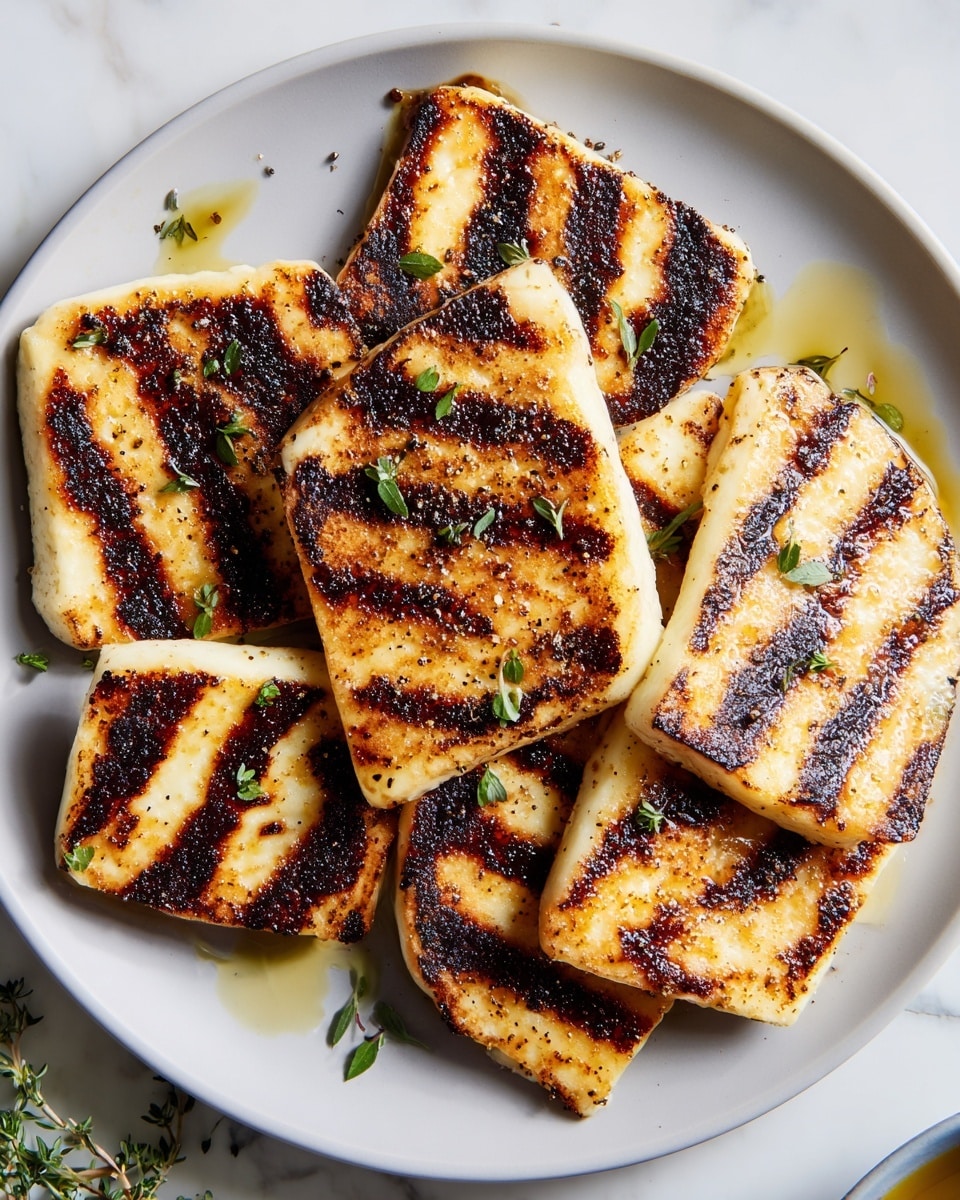 Grilled Halloumi with Honey, Thyme, and Olive Oil Recipe