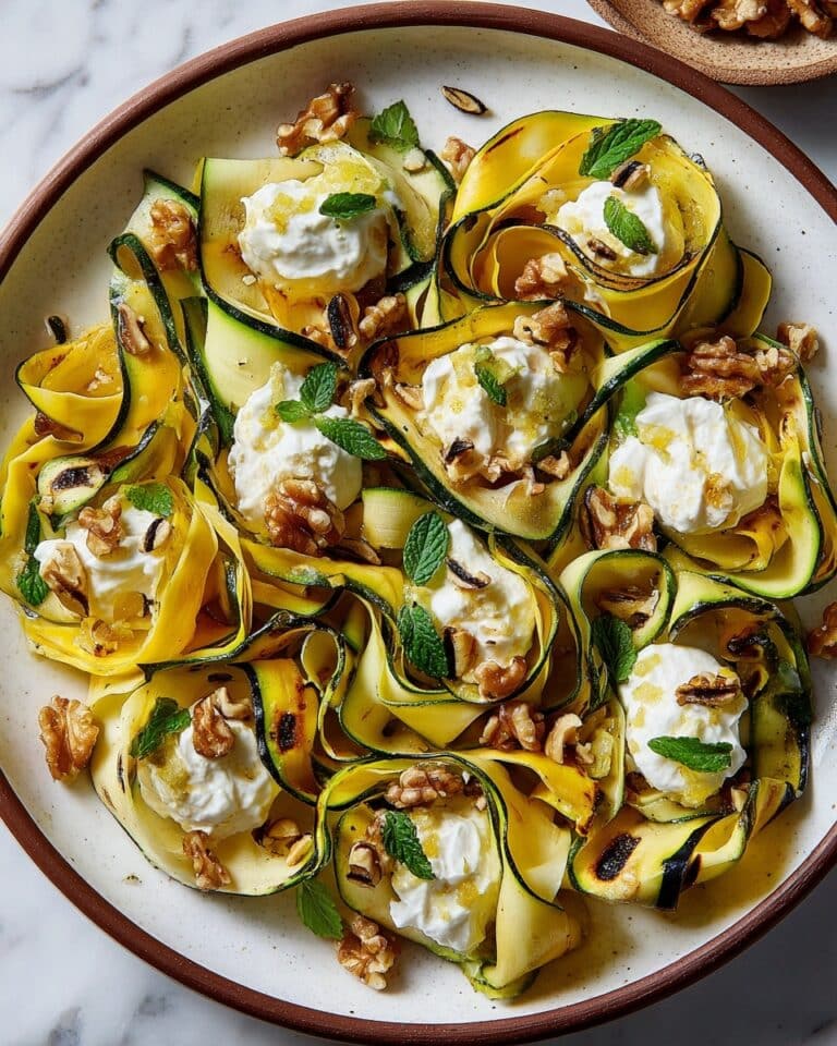 Grilled Zucchini with Ricotta, Walnuts, and Fresh Herbs Recipe