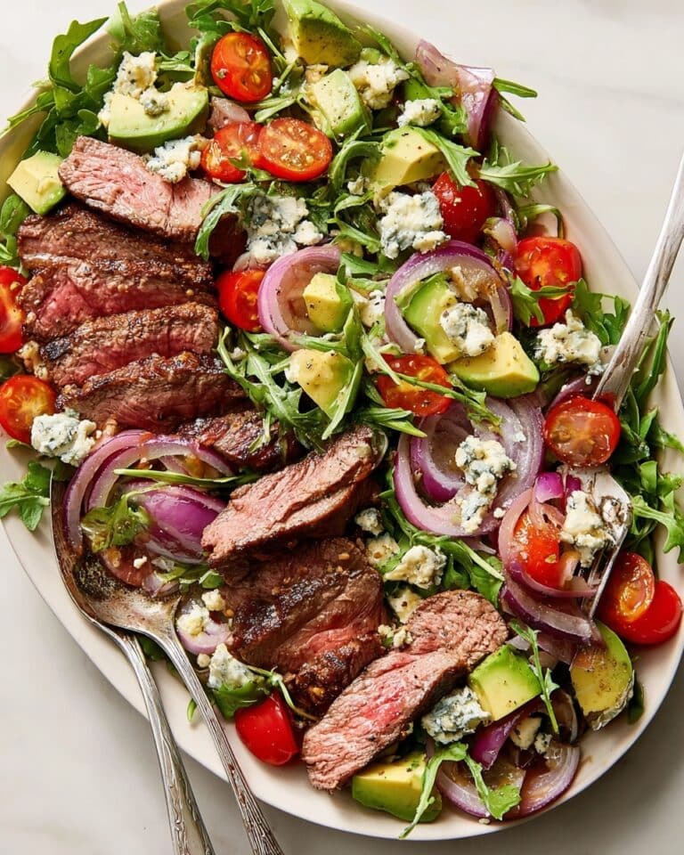 Grilled Steak Salad with Blue Cheese, Avocado, and Balsamic Dressing Recipe