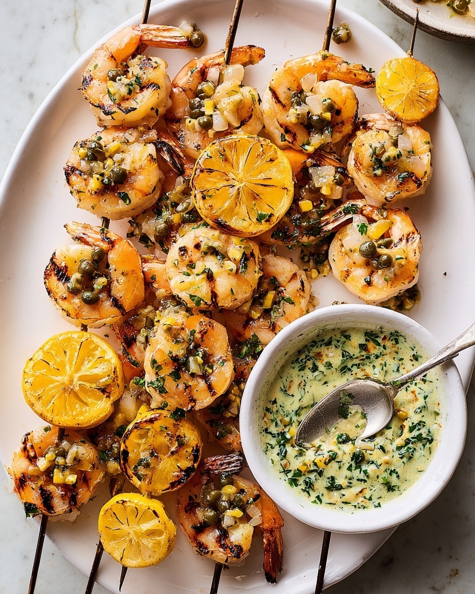 Grilled Shrimp Piccata Skewers Recipe