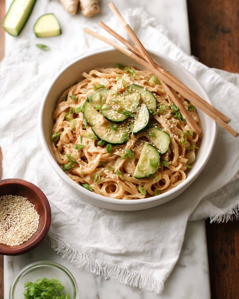 Thai Peanut Cucumber Noodles Recipe