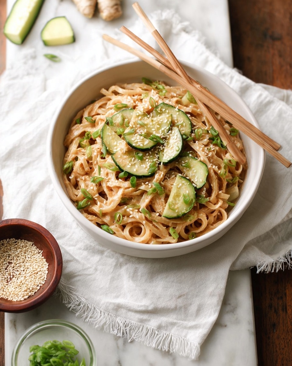 Thai Peanut Cucumber Noodles Recipe