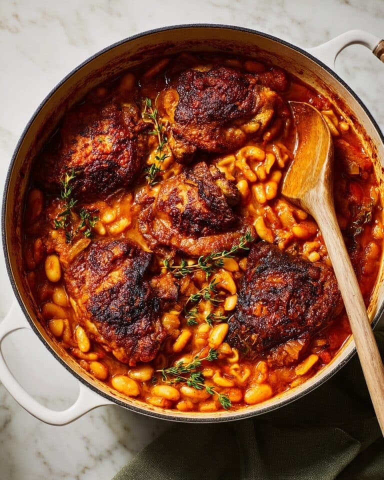 Hearty Chicken and Pork Cassoulet with Sausage Recipe