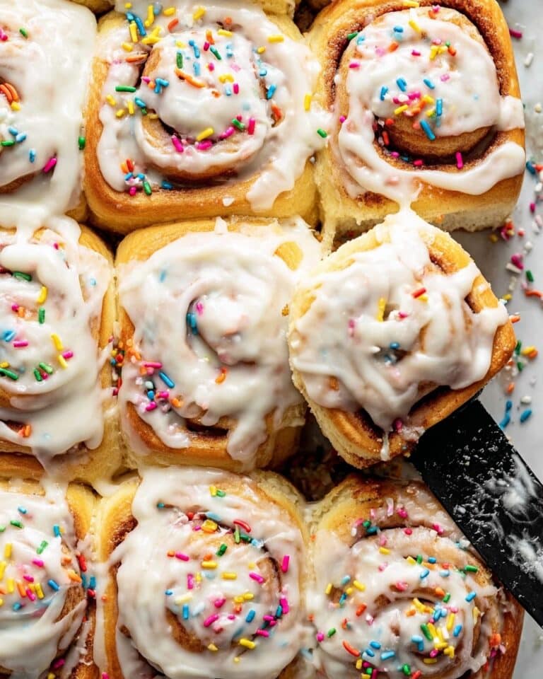 Birthday Cake Cinnamon Rolls (Like Funfetti Cake!) Recipe