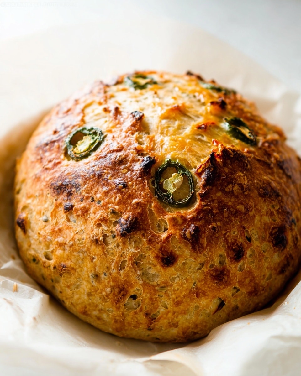 No Knead Jalapeño Cheddar Bread Recipe