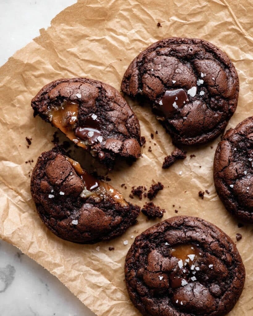 Salted Caramel Dark Chocolate Cookies Recipe