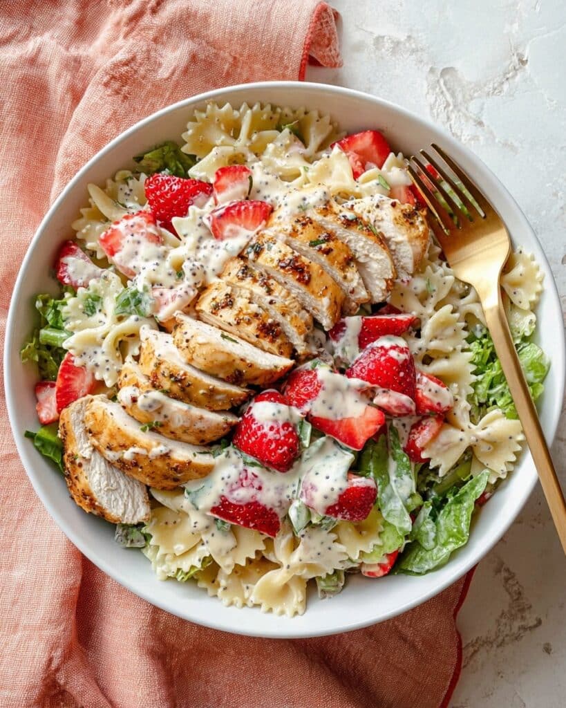 Creamy Strawberry Feta Pasta Salad Recipe