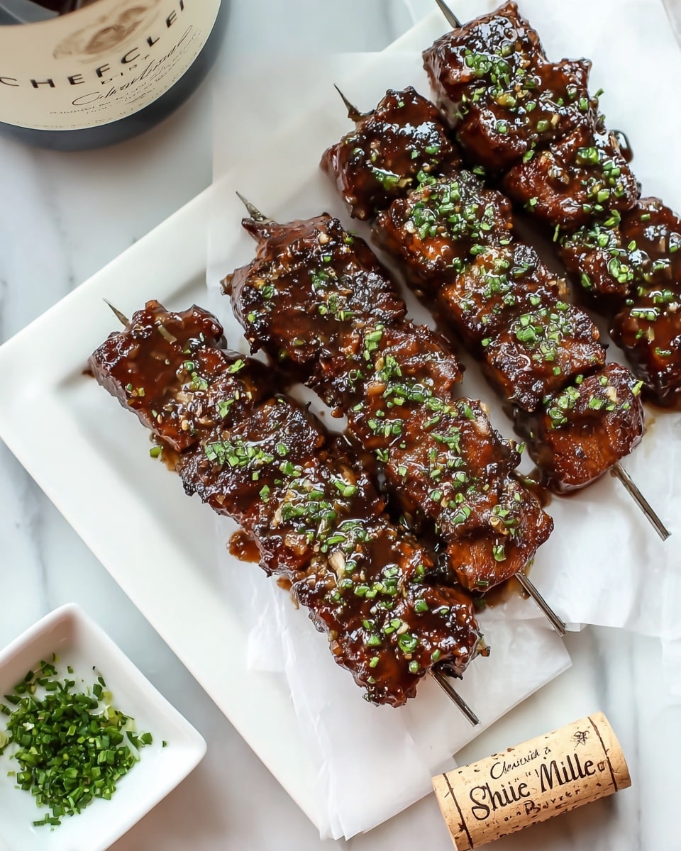 Balsamic Glazed Ribeye Skewers Recipe