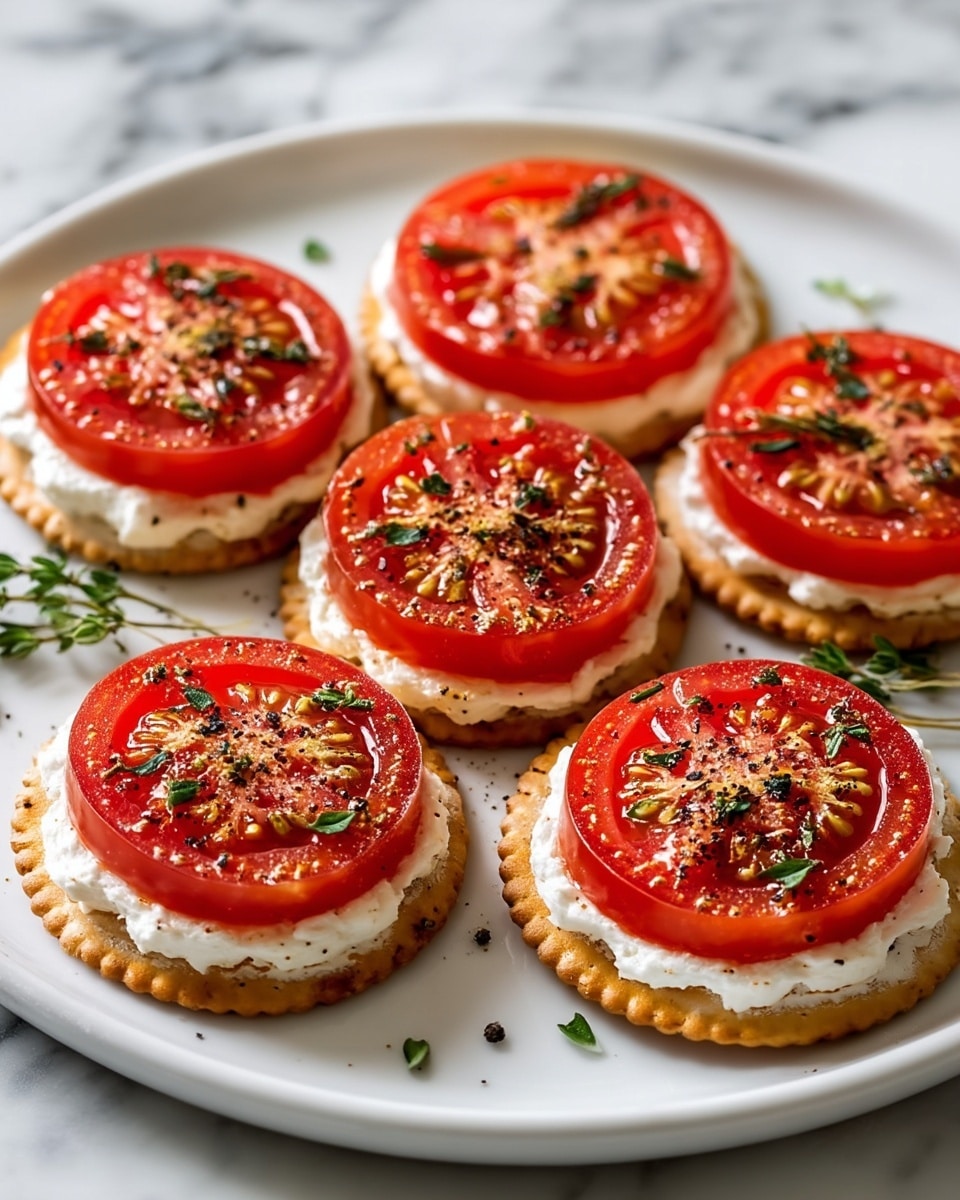 Tomato Cream Cheese Cracker Bites Recipe
