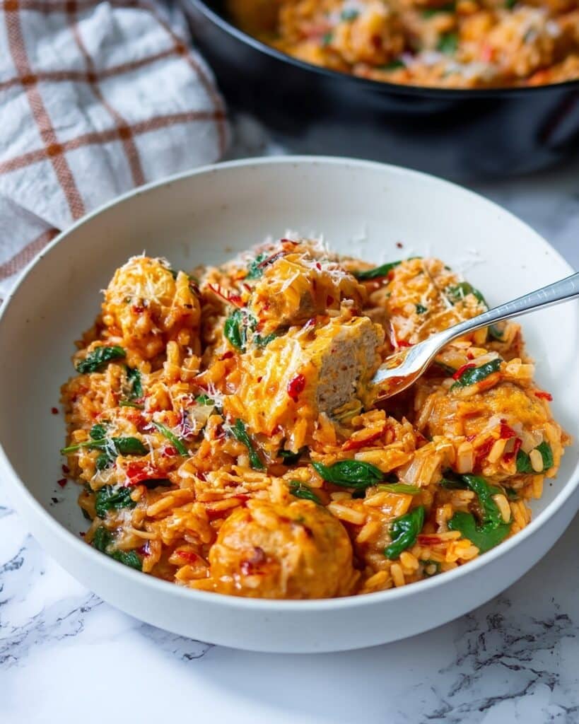 Marry Me Chicken Meatballs with Risoni (Orzo) Recipe