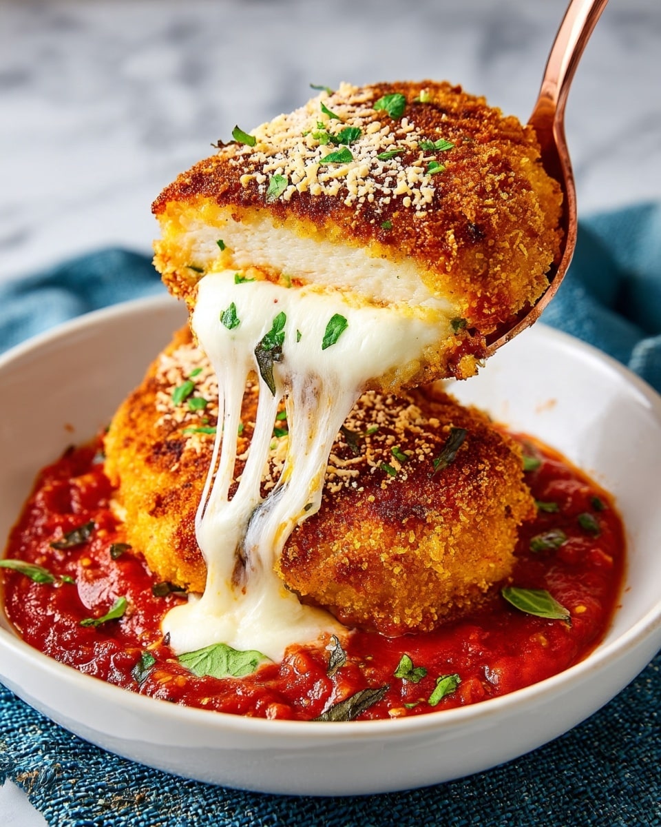 Mozzarella-Stuffed Chicken Parmesan Recipe