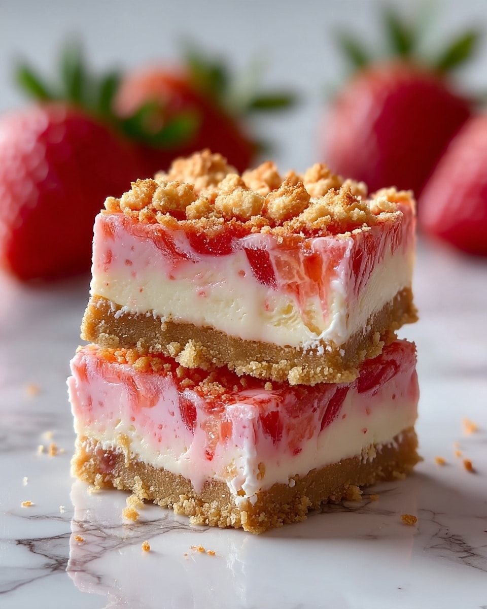 Strawberry Crunch Cheesecake Bars Recipe