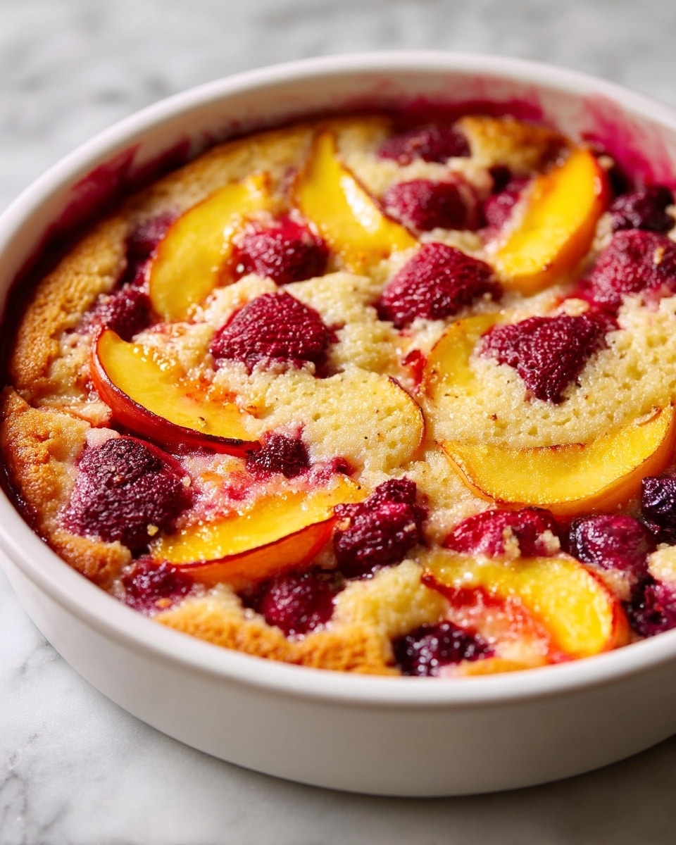 Raspberry-Peach Spoon Cake Recipe