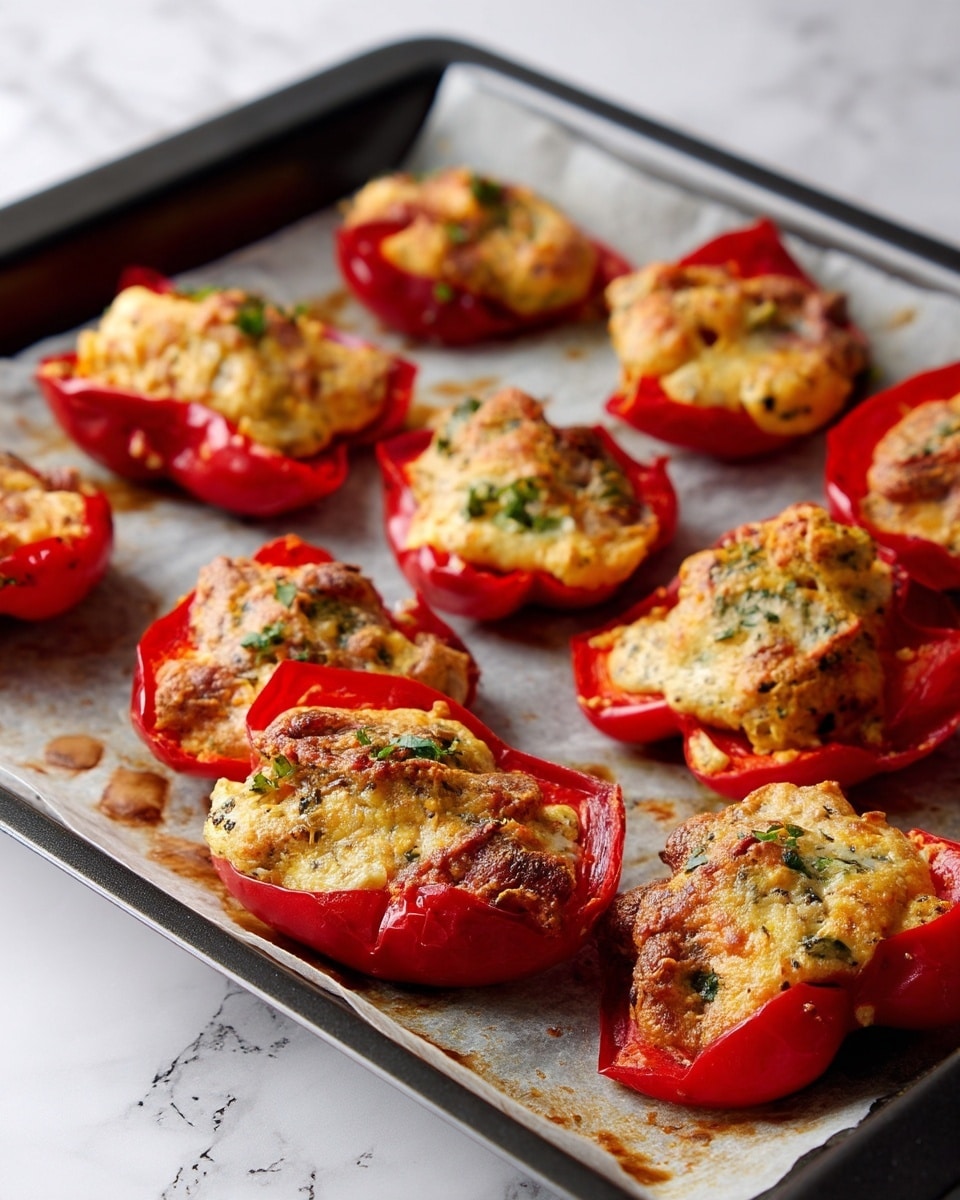 Stuffed Cherry Peppers with Savory Sausage, Cream Cheese, and Parmesan Recipe