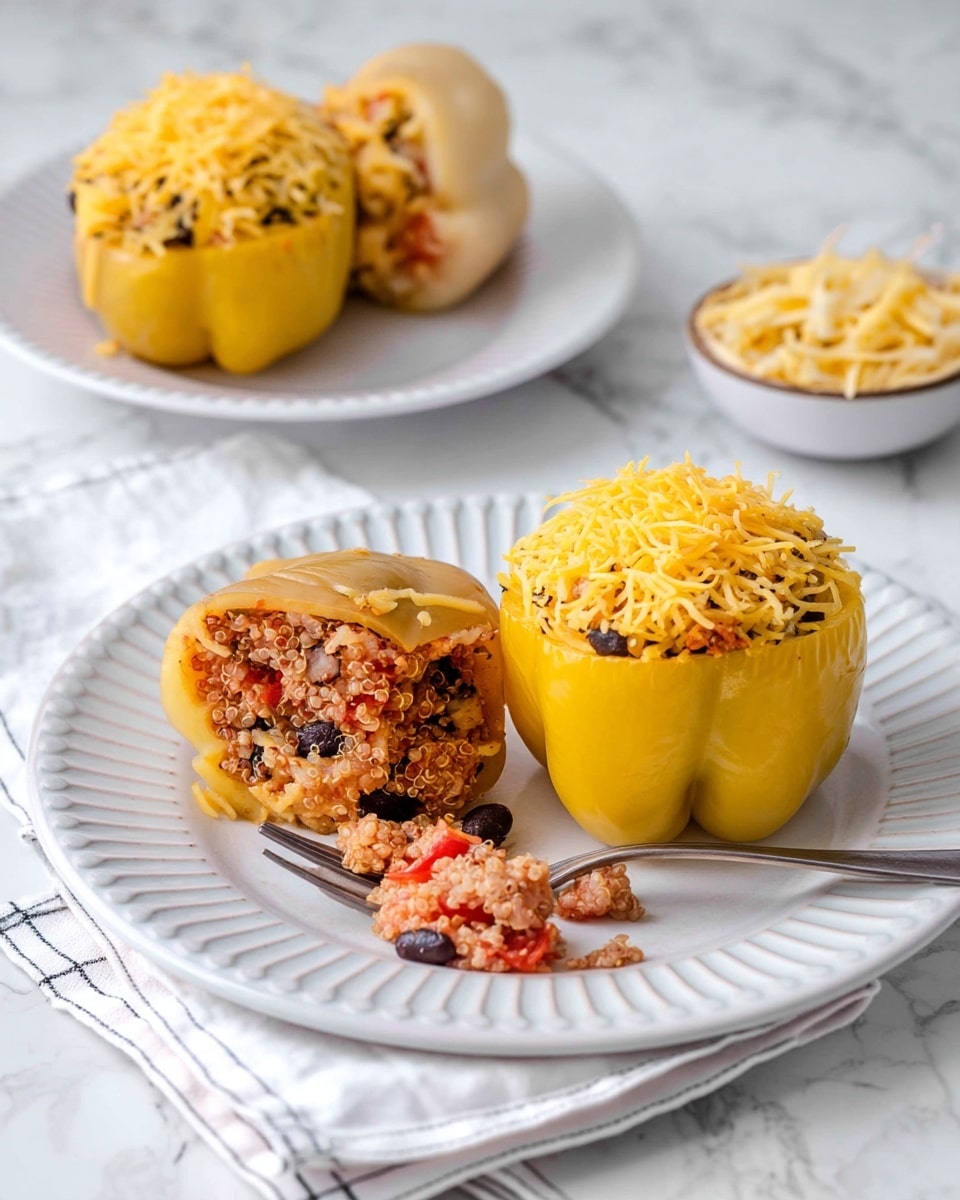 Slow-Cooker Stuffed Peppers with Quinoa, Black Beans, and Pepper Jack Cheese Recipe