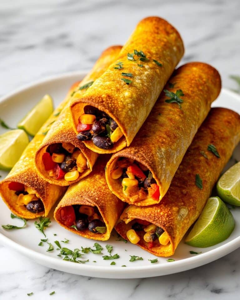 Vegetarian Black Bean and Corn Taquitos Recipe