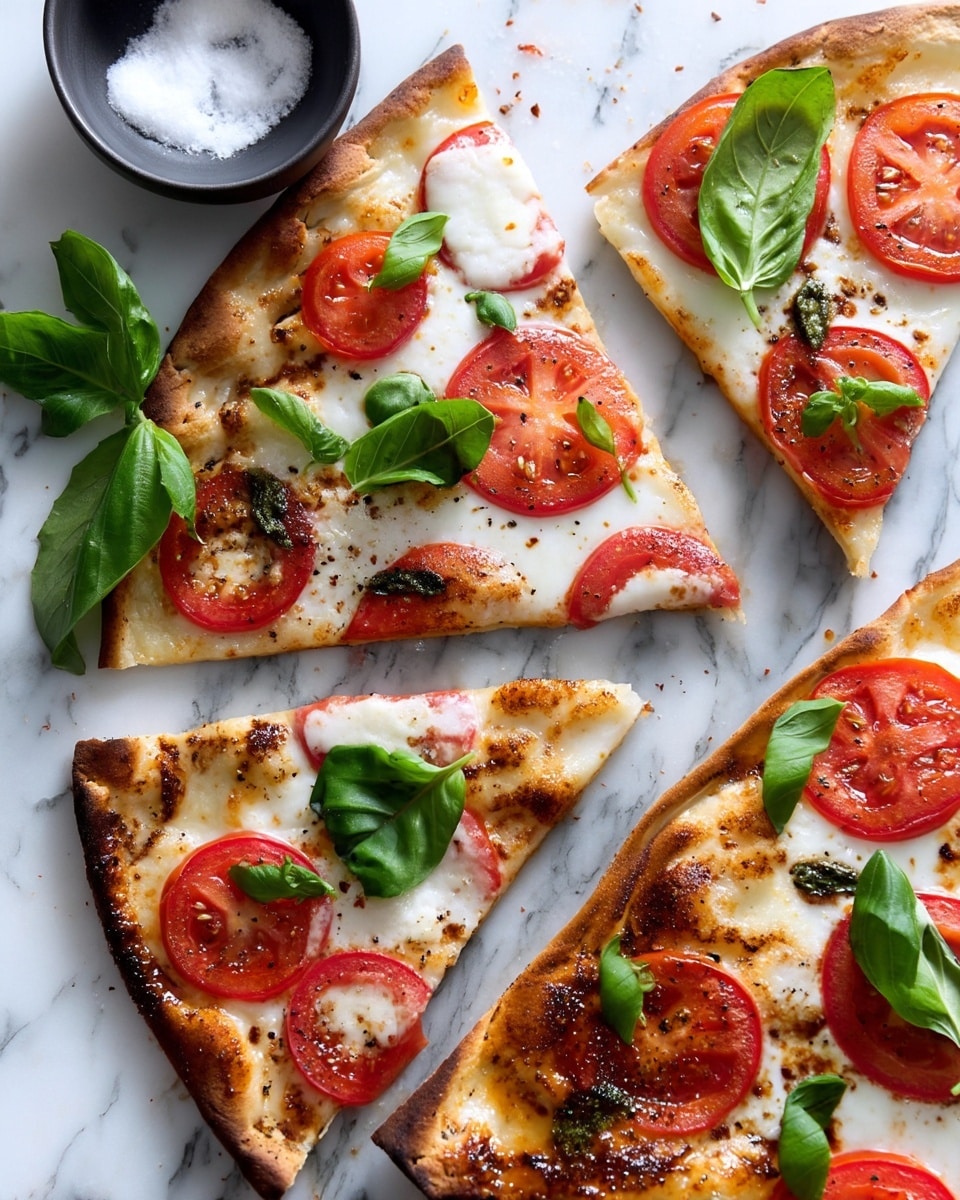 Flatbread Pizza with Fresh Mozzarella, Tomatoes, and Basil Recipe