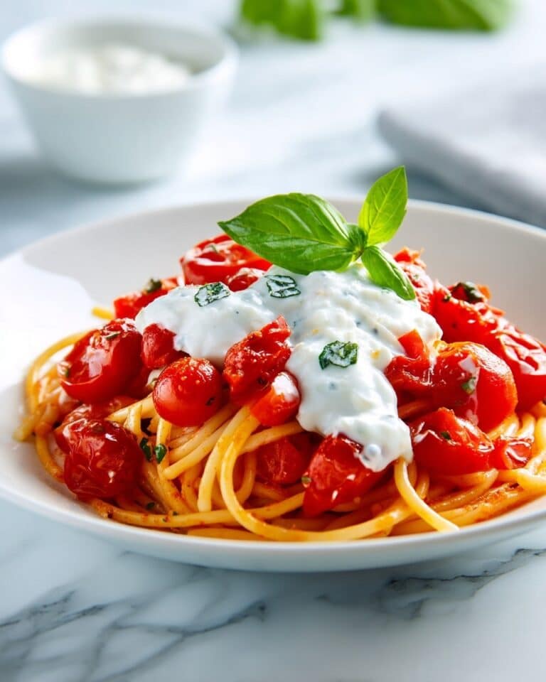 Burrata Pasta with Cherry Tomatoes and Basil Recipe