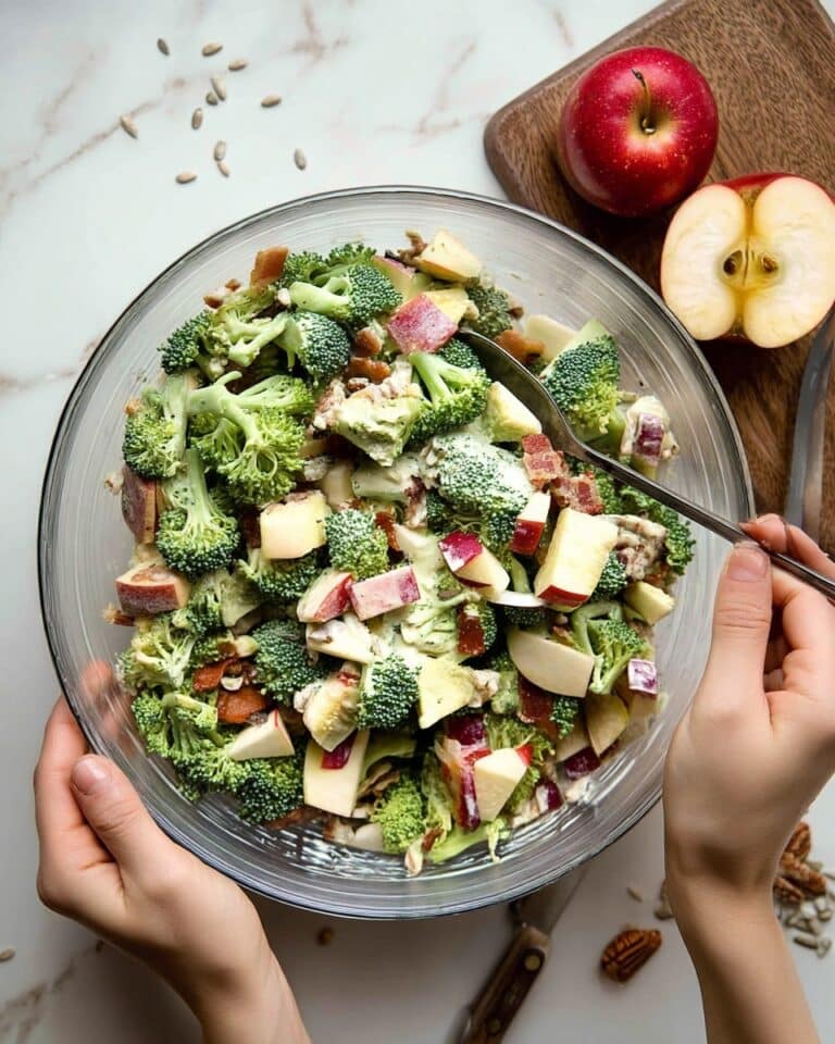 Healthy Broccoli Apple Salad with Bacon and Greek Yogurt Recipe